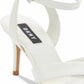 DKNY Women's Leather Open Toe Ankle Strap Classic Pumps White Size 7.5