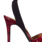 Jessica Simpson Women's Perinna Glossy Desert Snake Print Sandals Red Size 6.5 M