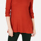Style & Co Women's Pleated High Low Sweater Red Size Petite X-Large