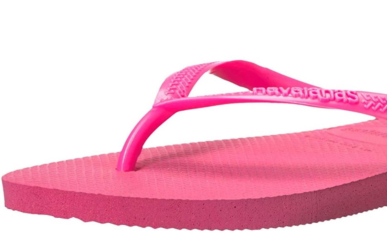 Havaiana Women's Slim Textured Thong Flip Flops Pink Size 9.5