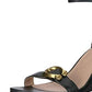 Coach Women's Odetta Wedge with Signature Buckle Black Size 8 B
