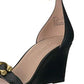 Coach Women's Odetta Wedge with Signature Buckle Black Size 8 B
