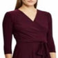 Ralph Lauren Women's 3/4 Sleeve Belted Jersey MIDI Dress Purple Size 8