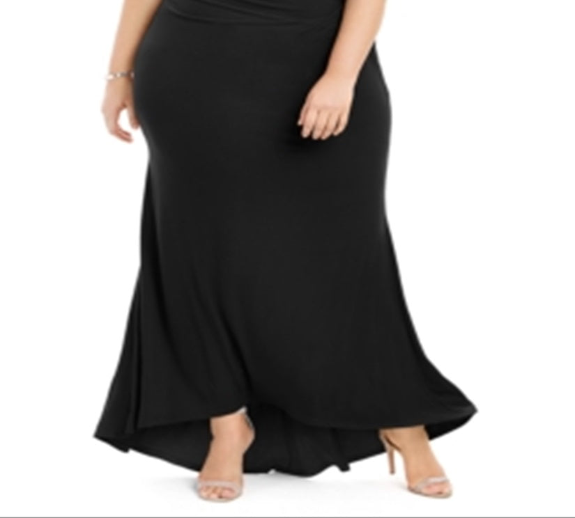 Calvin Klein Women's Plus Draped Cowlneck Gown Black Size 14W