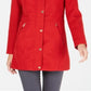 INC International Concepts Women's Faux Fur Trim Woven Coat Red Size Small