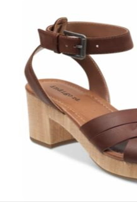 Indigo Rd. Women's Darsel Wood Platform Dress Sandals Brown Size 11 M