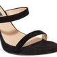 INC International Concepts Women's Sadiee Leather Open Toe Suede Shoes Black Size 8.5 M