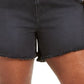 Celebrity Pink Women's Stretch Frayed Pocketed High Waist Shorts Black Size 20W