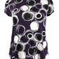 Alfani Women's Printed Round Hem T-Shirt Purple Size Petite L