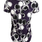 Alfani Women's Printed Round Hem T-Shirt Purple Size Petite L