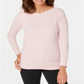 Karen Scott Women's Boat Neck Cotton Sweater Pink Size Medium