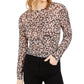 Bar III Women's Floral Print Ruched Top Black Size X-Small