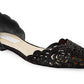 Betsey Johnson Women's Lucy Leather Pointed Toe Bridal Sandel Black Size 9.5M