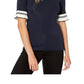 Ralph Lauren Women's Short Sleeve Jewel Neck Top Blue Size X-Large