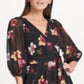 DKNY Women's Balloon Sleeve Chiffon MIDI Dress Gray Size 6