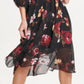 DKNY Women's Balloon Sleeve Chiffon MIDI Dress Gray Size 6