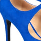 Thalia Sodi Women's Peep Toe Ankle Strap Classic Pumps Blue Size 10 M