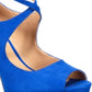 Thalia Sodi Women's Peep Toe Ankle Strap Classic Pumps Blue Size 10 M