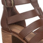 American Rag Women's Sonia Suede Peep Toe Casual Ankle Strap Sandals Brown Size 9.5M
