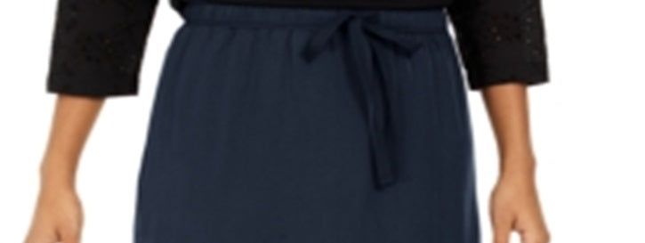 Style & Co Women's Drawstring Tencel Skort Blue Size Small
