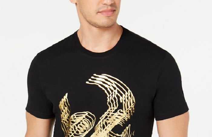 INC International Concepts Men's Foil Skull T-Shirt Black Size Small