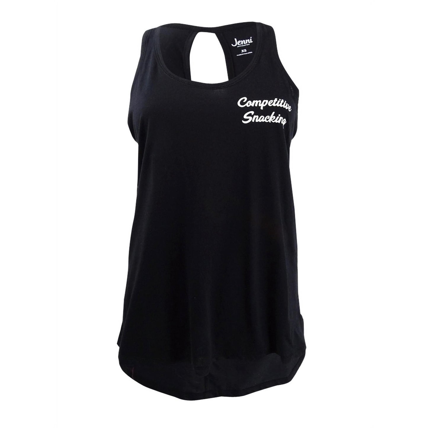Jenni Women's Keyhole Back with Sleep Tank Top Black Size M
