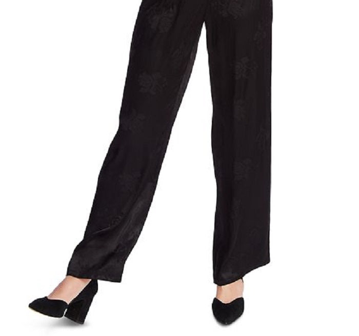 1.STATE Women's Sleeveless V Neck Evening Straight Leg Jumpsuit Black Size 4