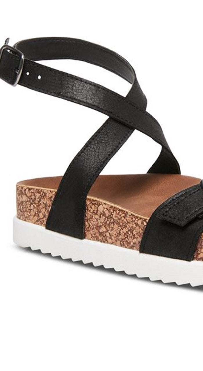 Madden Girl Women's Garnett Strappy Footbed Sandals Black Size 8.5 M