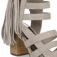 Carlos By Carlos Santana Women's Neveah Suede Gladiator Dress Sandals Gray Size 8.5 M