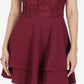 Speechless Women's Embroidered Zippered Sleeveless Jewel Neck Short Ruffled Dress Red Size Medium