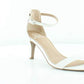 Material Girl Women's Leather Peep Toe Casual Ankle White Size 9 M