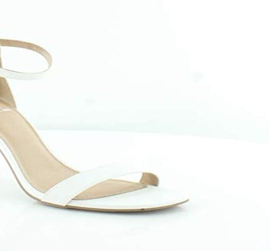 Material Girl Women's Leather Peep Toe Casual Ankle White Size 9 M