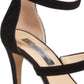 INC International Concepts Women's Sadiee Strappy Dress Sandals Suede Black Size 10 M