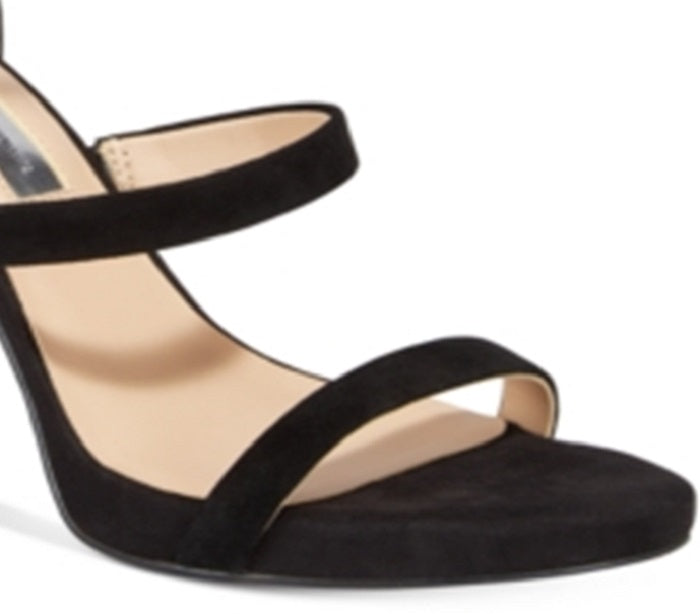 INC International Concepts Women's Sadiee Strappy Dress Sandals Suede Black Size 10 M