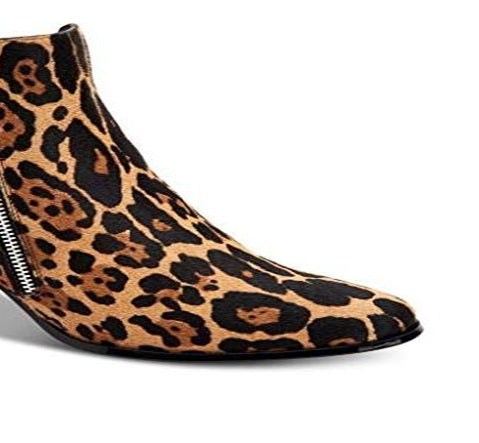 Calvin Klein Women's Fara Natural Winter Leopard Booties Brown Size 9 M