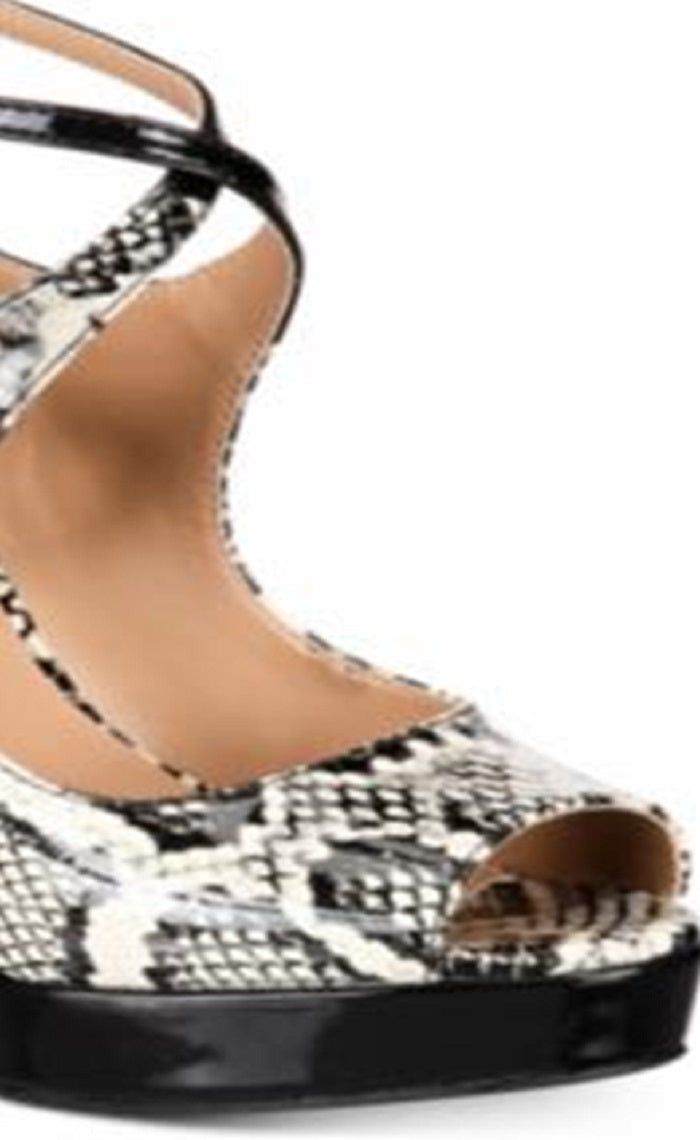 Thalia Sodi Women's Chelsie2 Peep Toe Ankle Strap Shoes Black Size 8 M