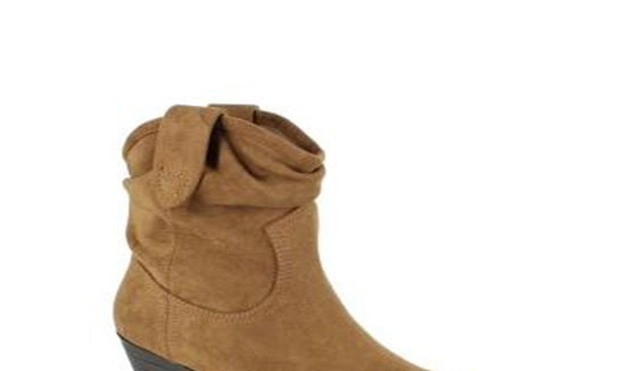 Esprit Women's Polina Pleated Western Booties Brown Size 11