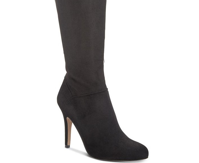 INC International Concepts Women's Taisa Solid Almond Toe Knee High Boots Black Size 10 M