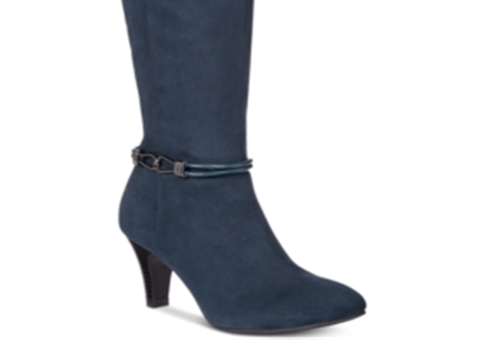 Karen Scott Women's Hollee Wide Calf Dress Boots Blue Size 8.5M
