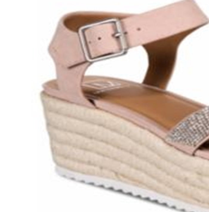 Material Girl Women's Mbrinnyf Cotton Open Toe Casual Platform Sandals Pink Size 7 M
