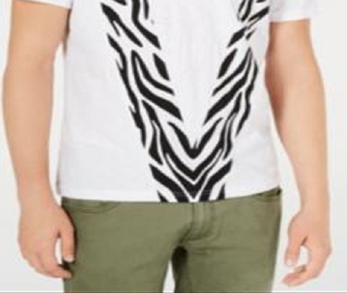 INC International Concepts Men's Pieced Zebra T-Shirt White Size Small