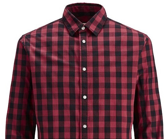 Jack & Jones Men's Essential Gingham Shirt Red Size Medium