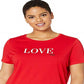 Ralph Lauren Women's Plus Love Cotton Blend Tee Red Size 2X