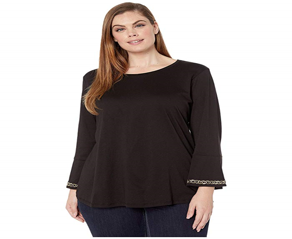 Michael Kors Women's Plus Embellished T-Shirt Black Size XL