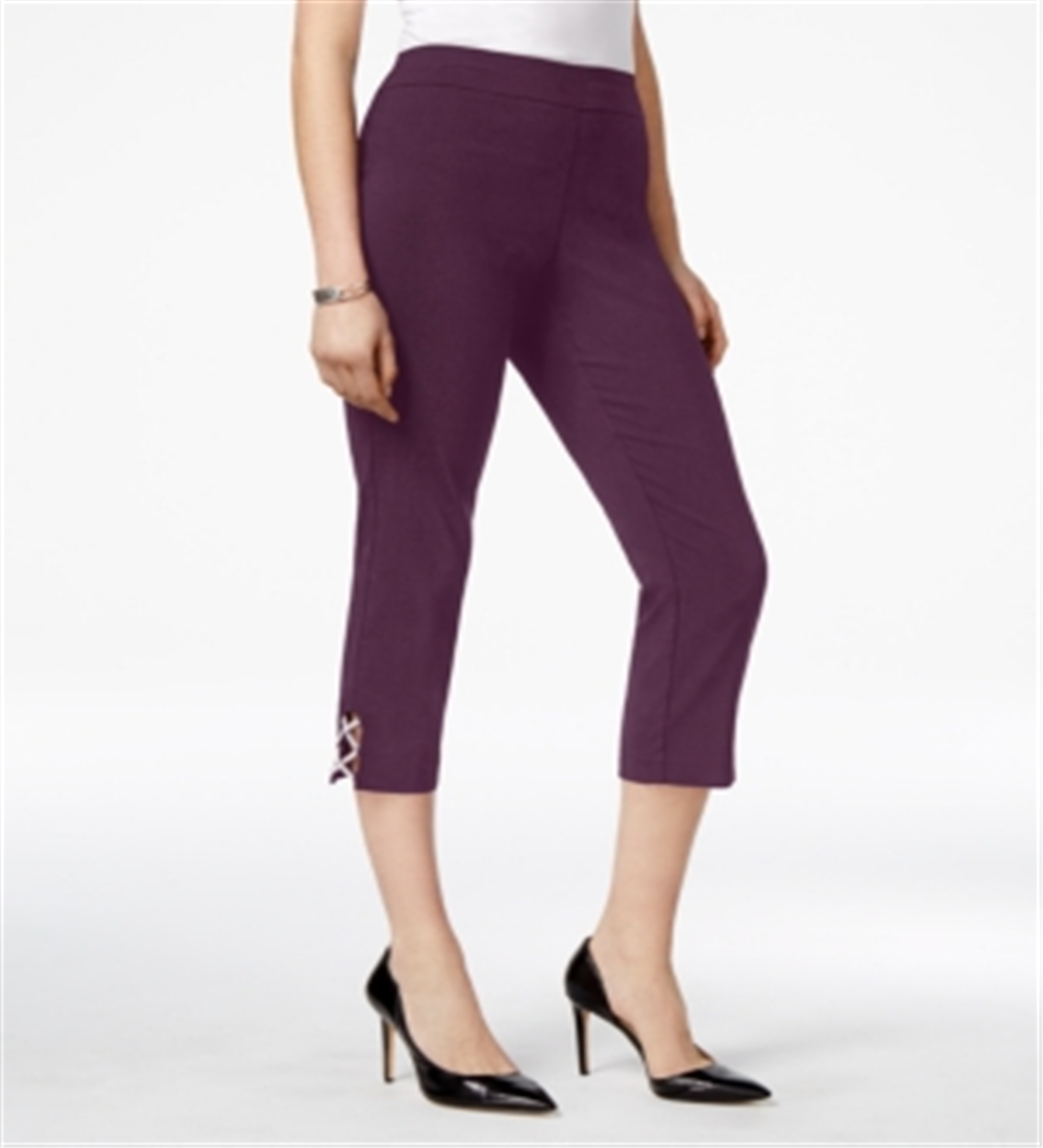 JM Collection Women's Embellished Capri Pants White Size Small