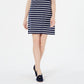 Charter Club Women's Lace Neck Striped Above the Knee Sheath Dress Blue Size Large