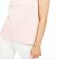 Anne Klein Women's Sleeveless Collared Top Pink Size Medium