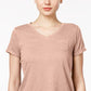 स्टाइल एंड को वी नेक पॉकेट टी-शर्ट पीली साइज़ पेटीट एल (Style & Co Women's V Neck Pocket T-Shirt Yellow Size Petite L)
