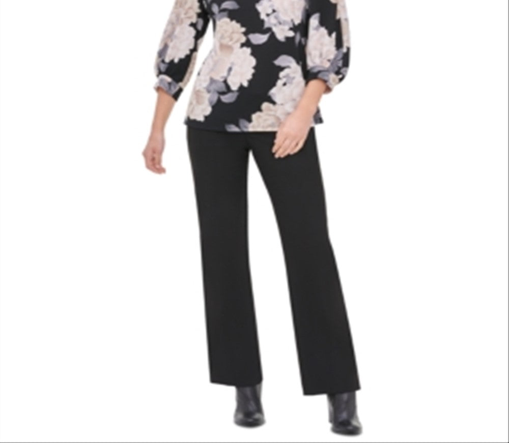 Calvin Klein Women's Floral 3/4 Sleeve T-Shirt Top Black Size Small