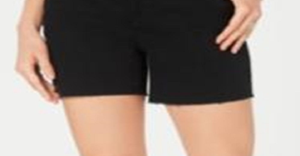 Style & Co Women's Belted Denim Shorts Black Size 12